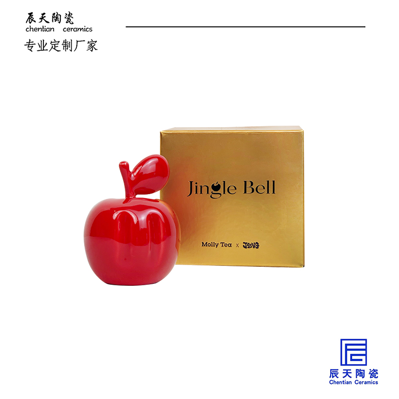 <b>茉莉奶白定制 創意蘋果陶瓷擺件</b>